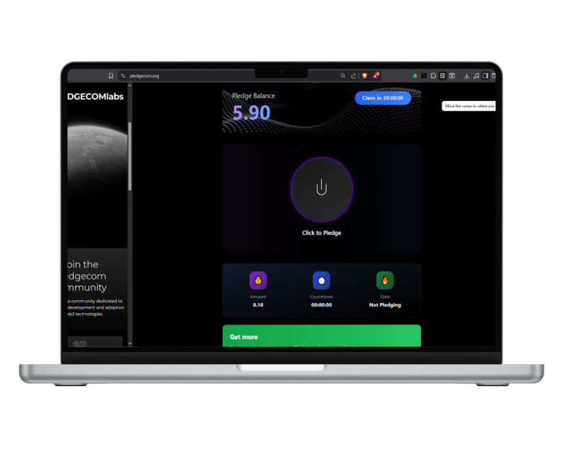 Picture of PledgeCOM chrome extension UI